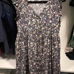 Maurices Floral Button-Down Dress - Black and Brown